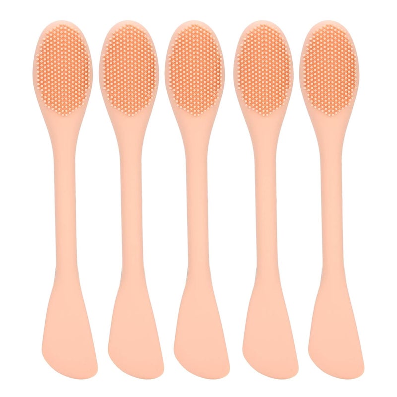 Dual Headed Silicone Applicator Sticks 5pcs Nude Pink for Facial Cleansing and Cream - Image 1